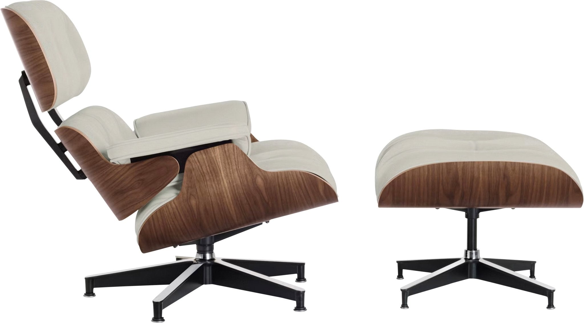 Eames® Lounge Chair and Ottoman - Leather - Tall / Oiled Walnut / Prone Lotus
