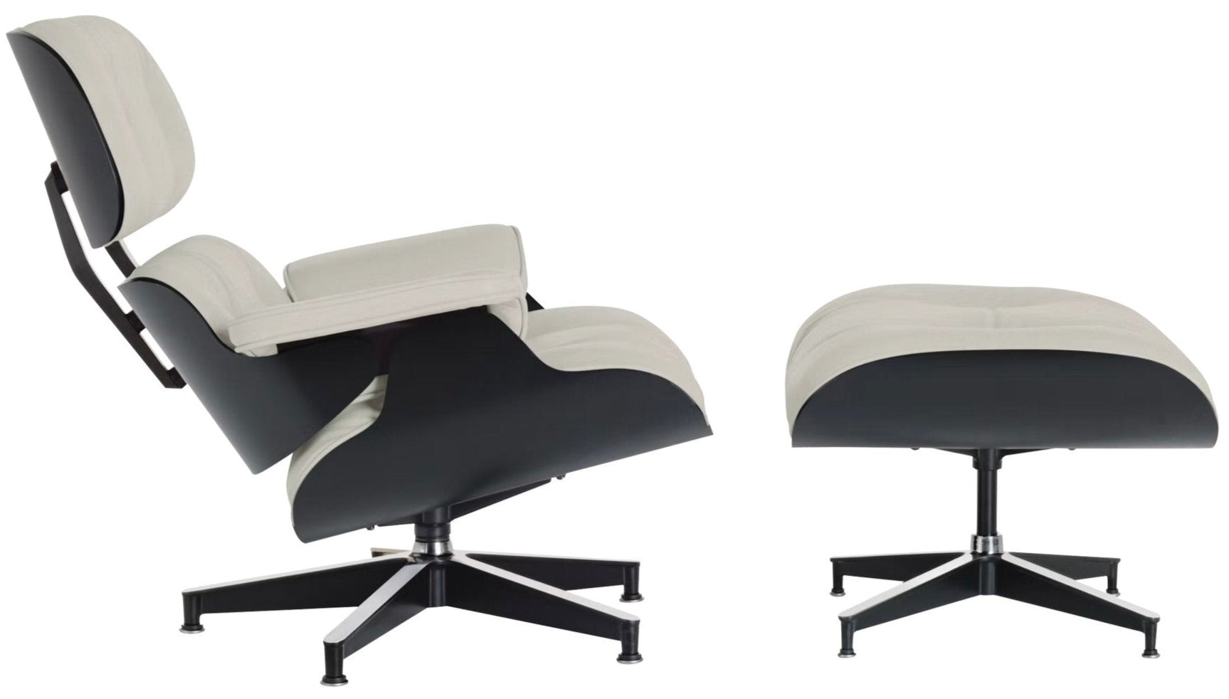 Eames® Lounge Chair and Ottoman - Leather - Tall / Ebony Ash / Prone Lotus
