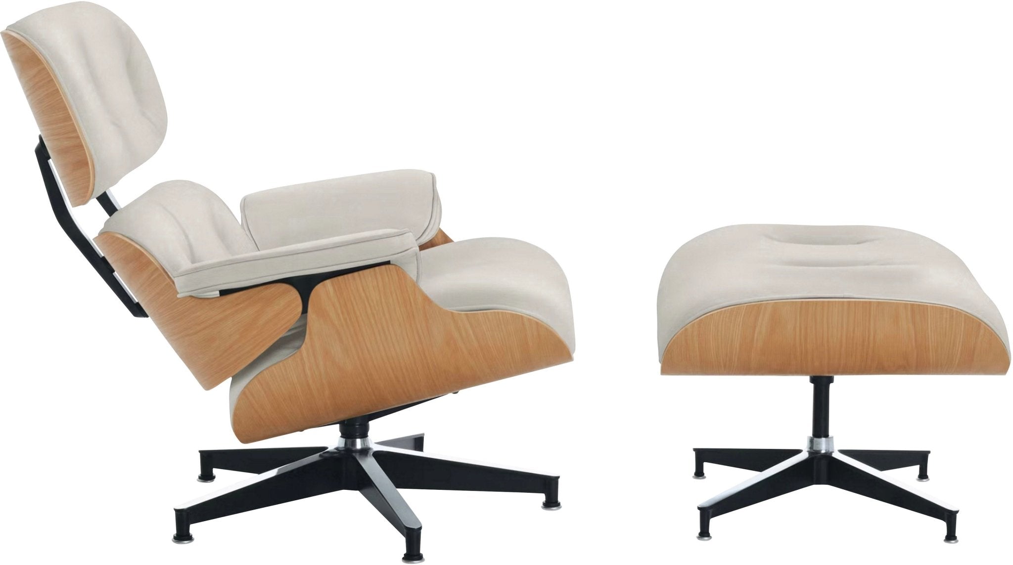 Eames® Lounge Chair and Ottoman - Leather - Classic / White Oak / Prone Lotus