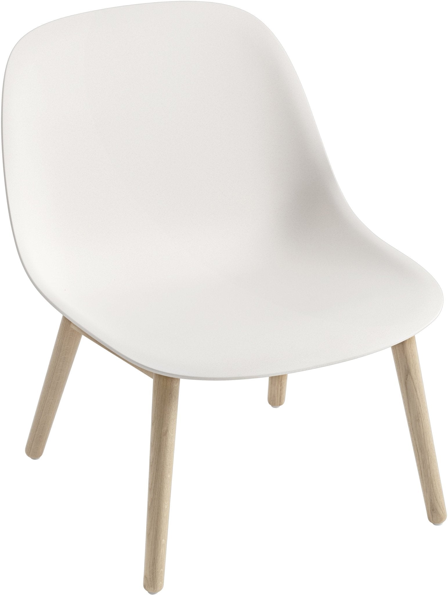 Fiber Lounge Chair - Wood Base / White Shell