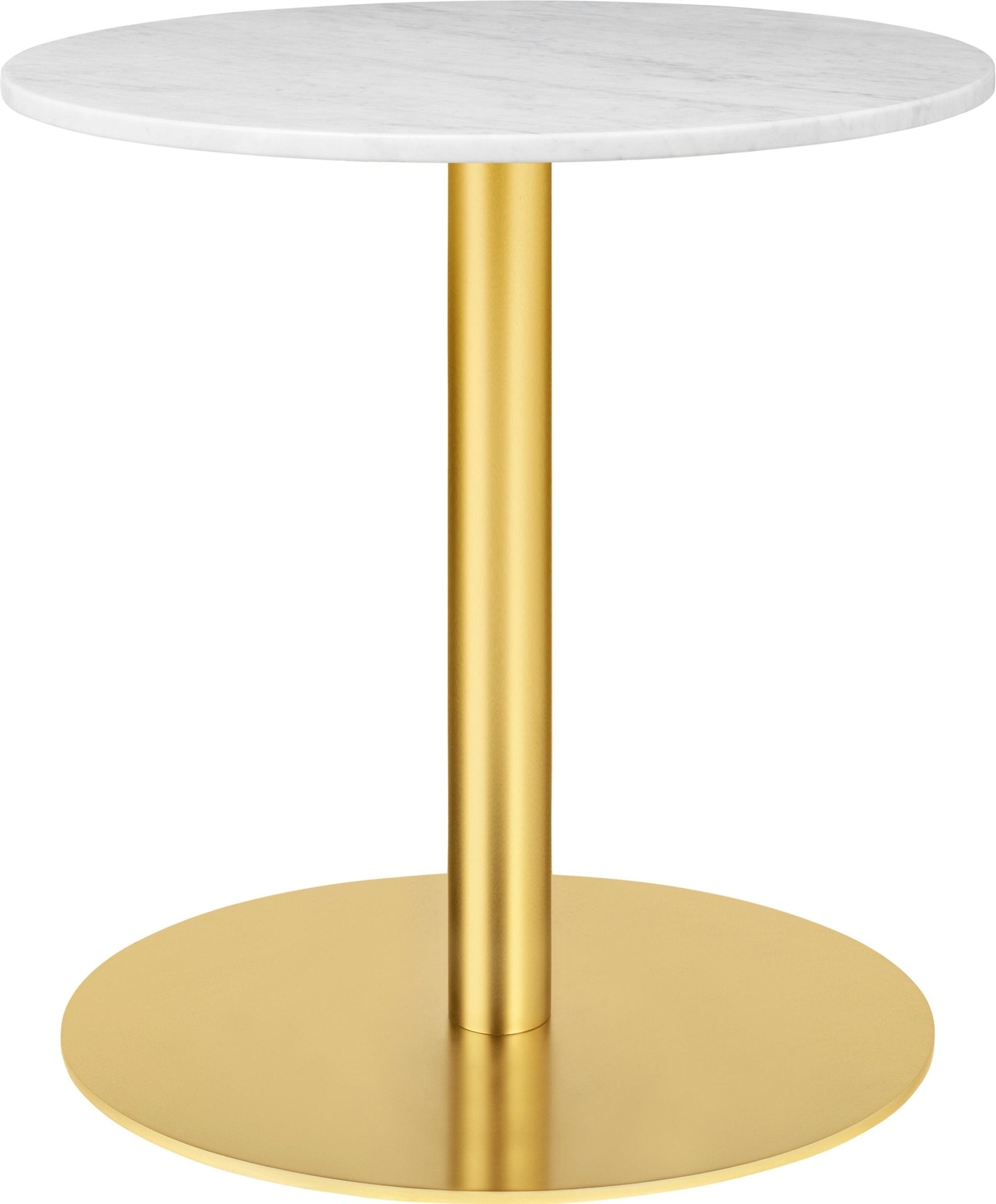 Gubi 1.0 Round Lounge Table - Ø60 - Brass / White Carrara