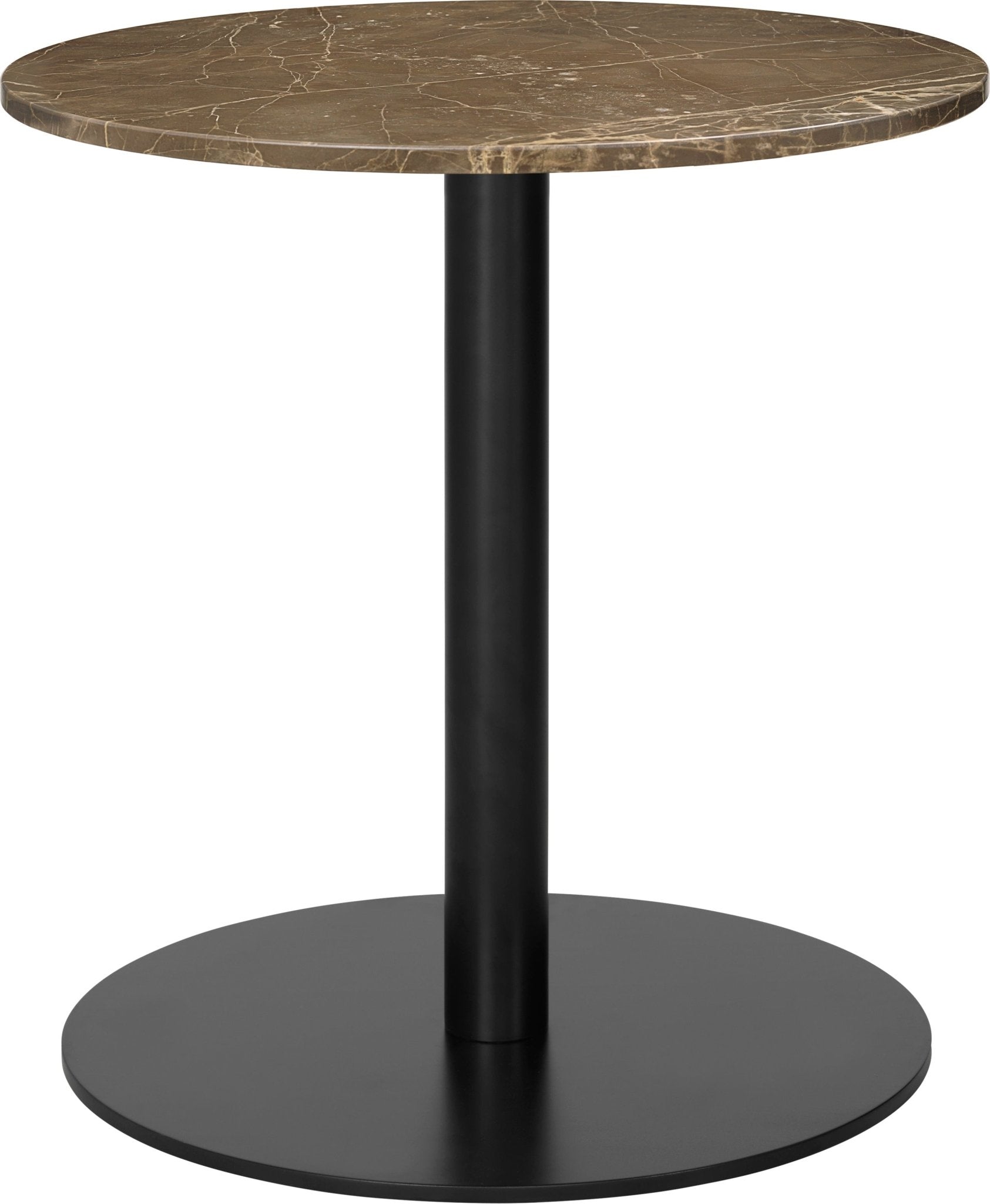 Gubi 1.0 Round Lounge Table - Ø60 - Black / Brown Emperador