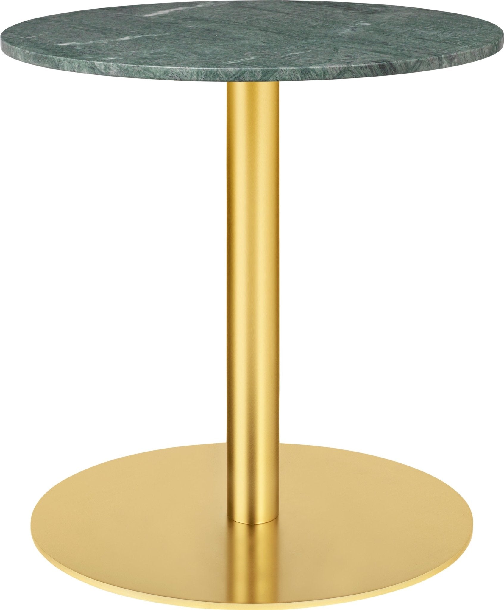 Gubi 1.0 Round Lounge Table - Ø60 - Brass / Green Guatemala