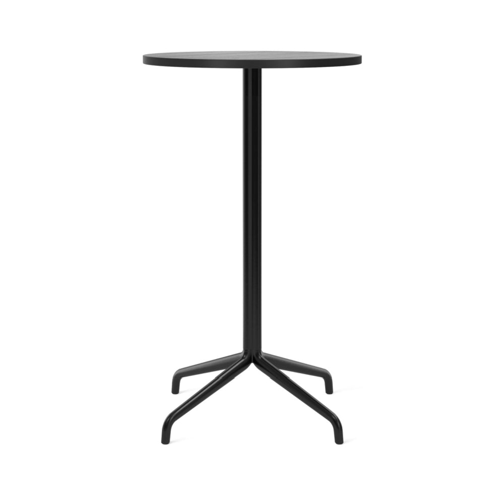 Harbour Column Bar Table - 24" Dia with Feet - Black Oak Veneer