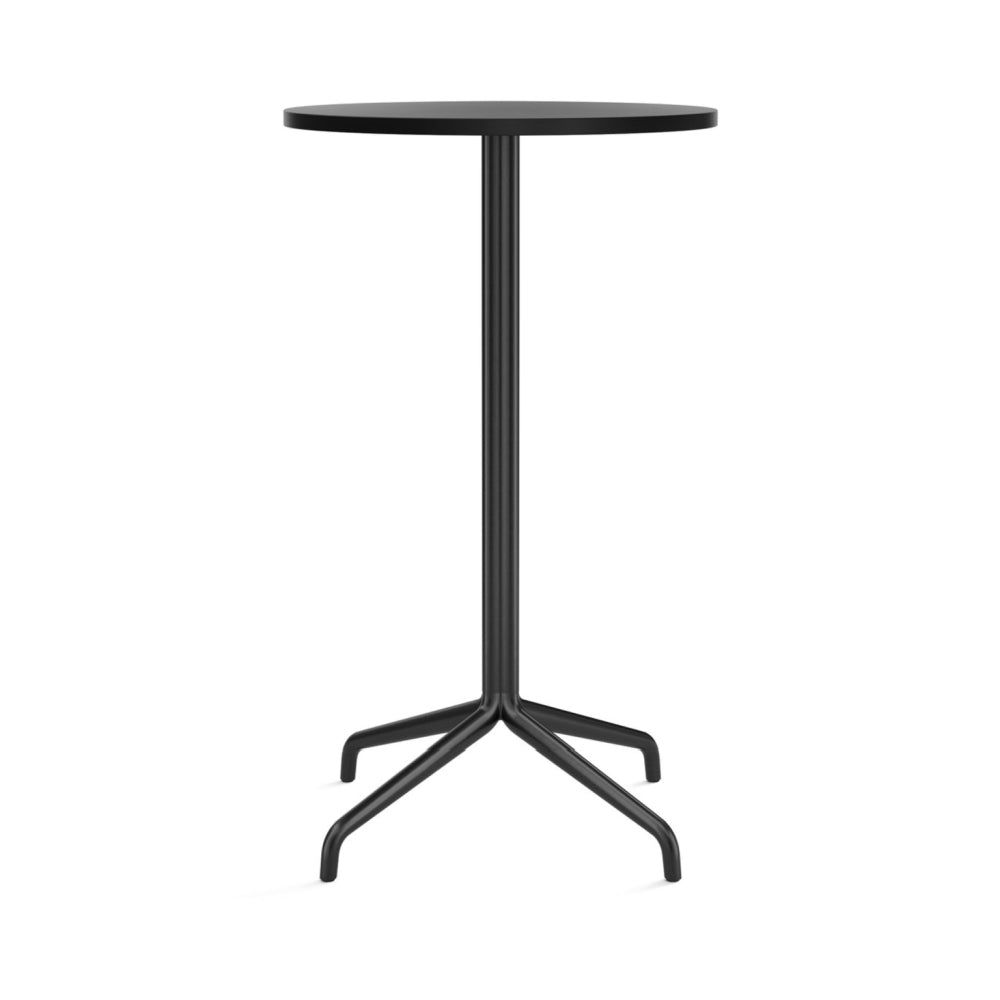 Harbour Column Bar Table - 24" Dia with Feet - Charcoal Linoleum