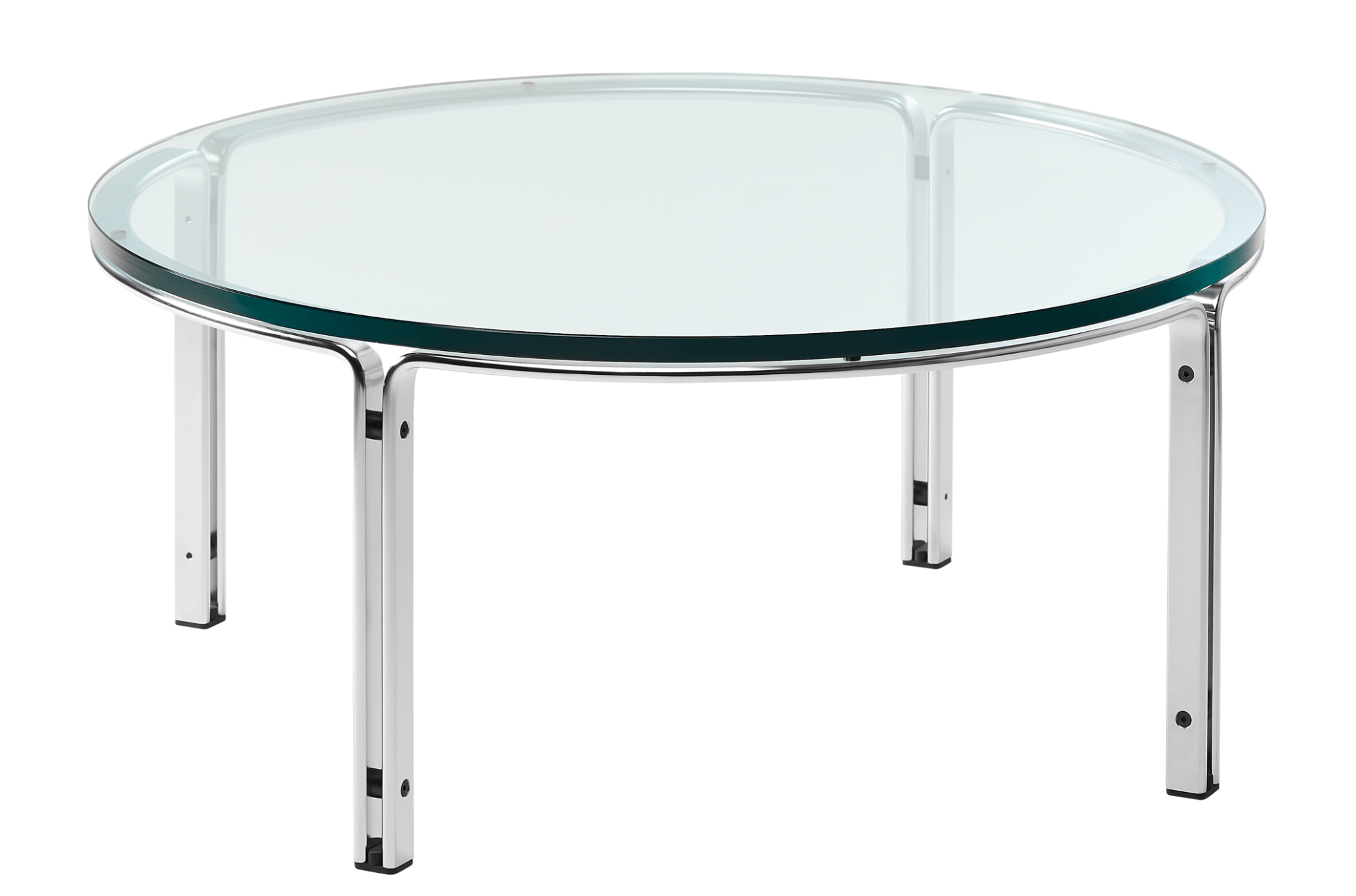 HB 110 Coffee Table - 35" Dia. / Glass / Stainless Steel