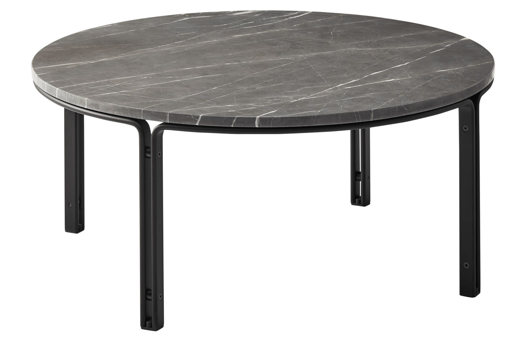 HB 110 Coffee Table - 35" Dia. / Marble / Black