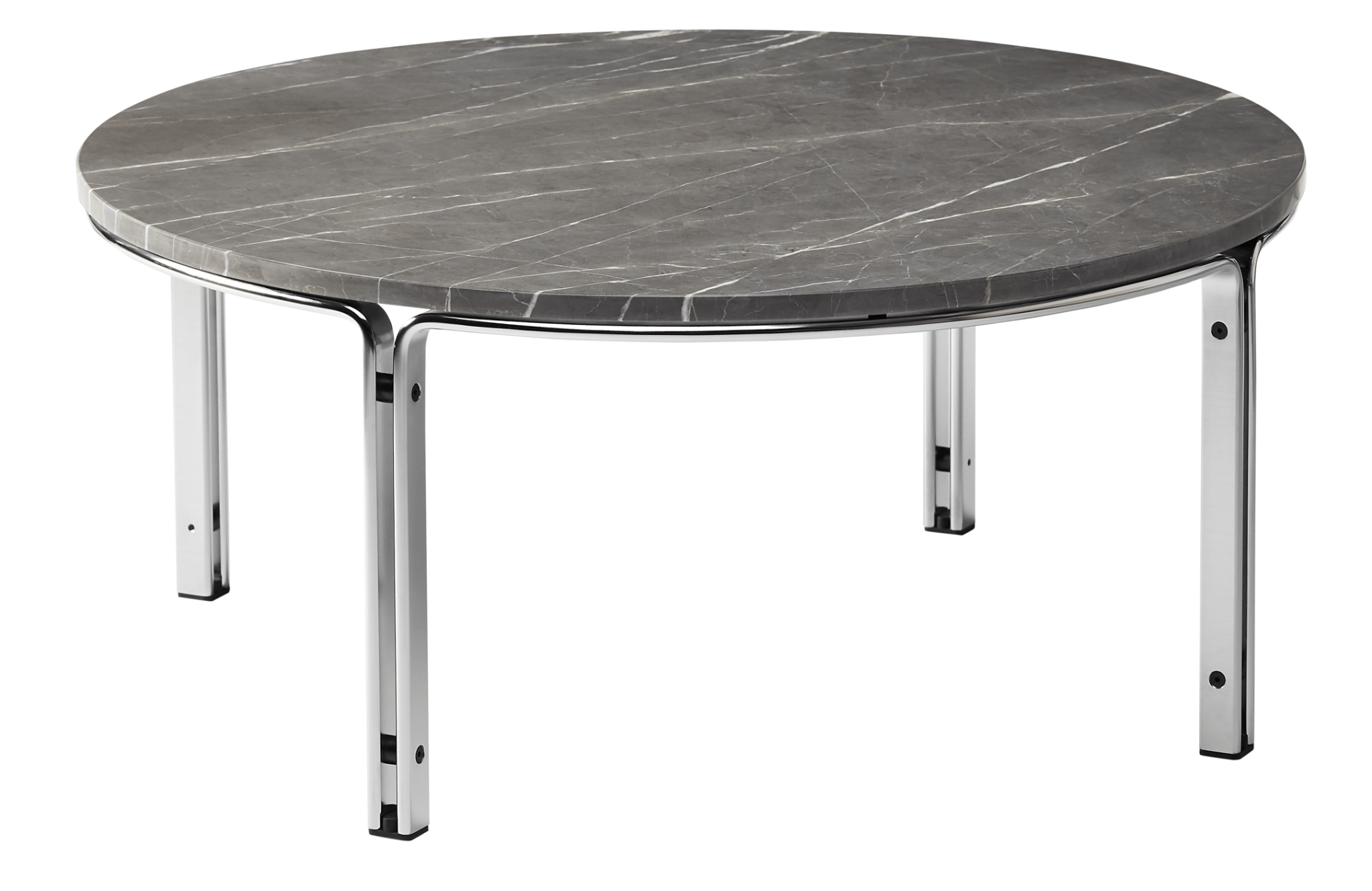 HB 110 Coffee Table - 35" Dia. / Marble / Stainless Steel