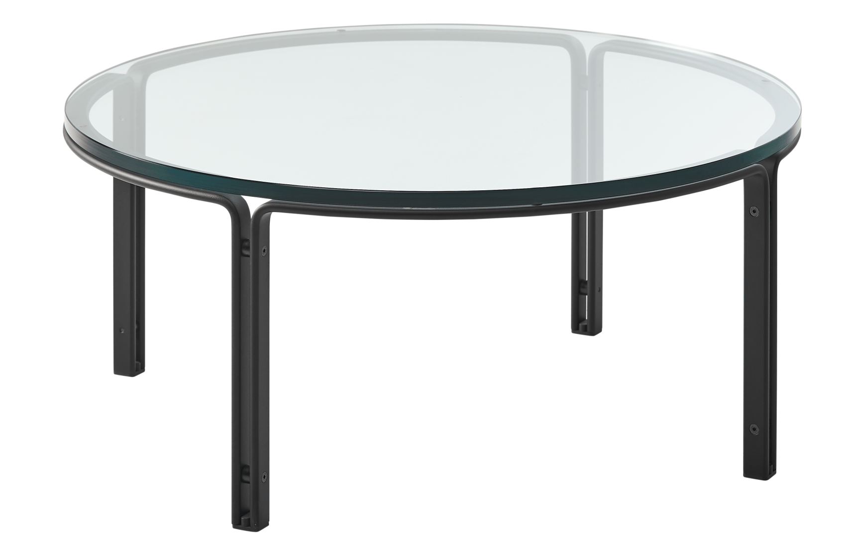 HB 110 Coffee Table - 35" Dia. / Glass / Black