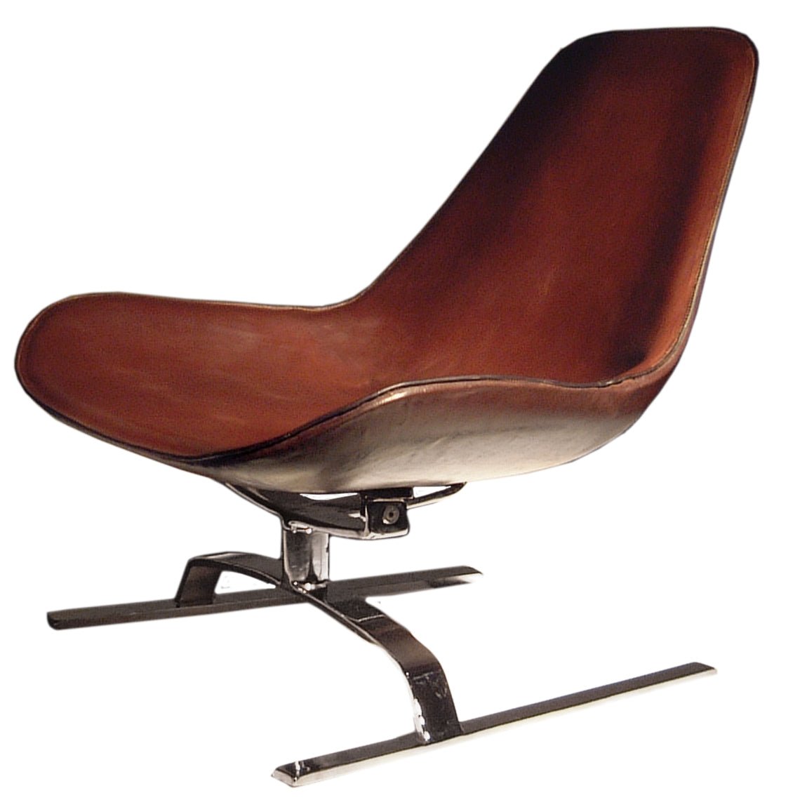 Isola Leather Swivel Chair - Mid Brown