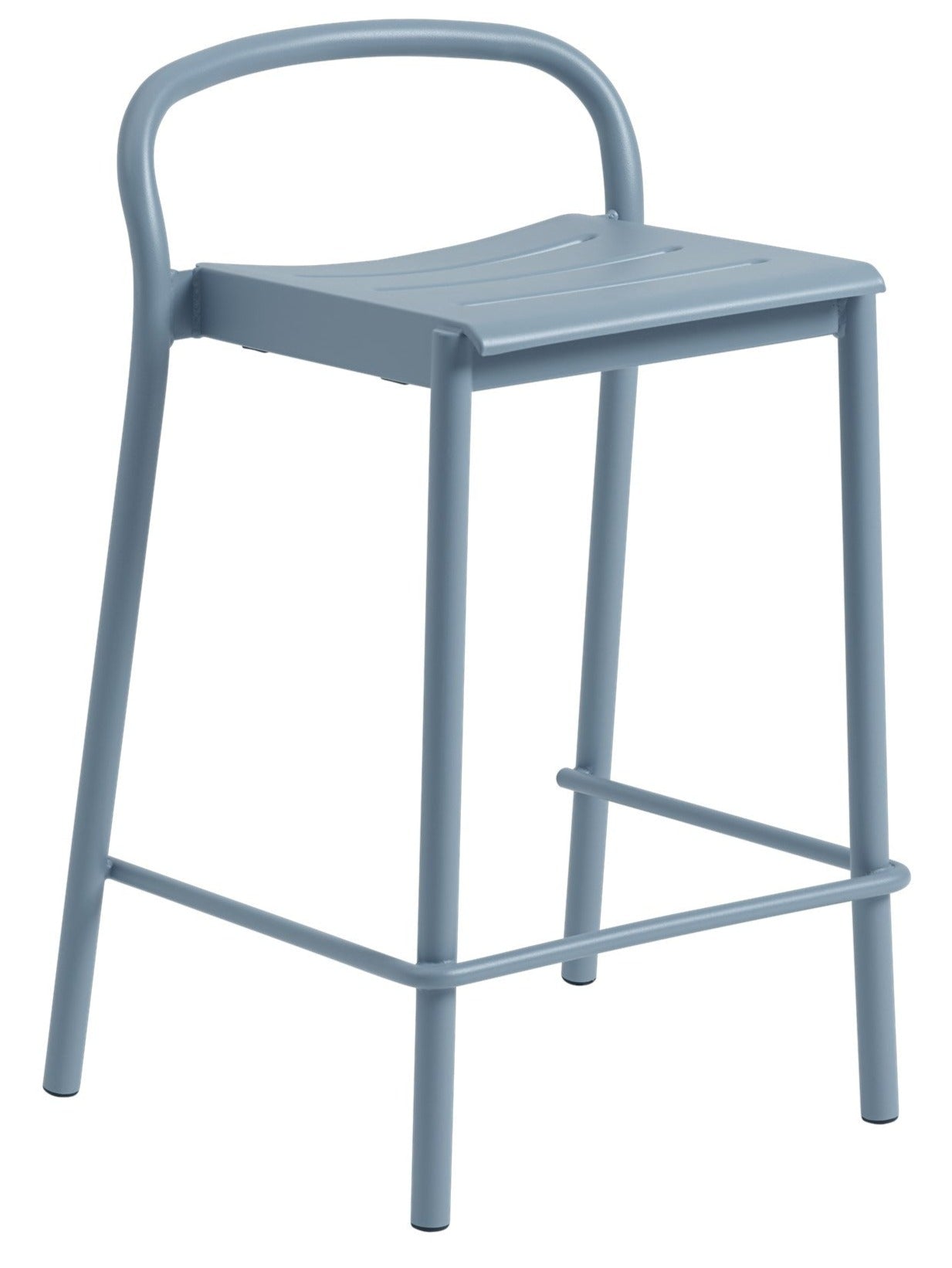 Linear Steel Bar & Counter Stool - Counter Height / Pale Blue