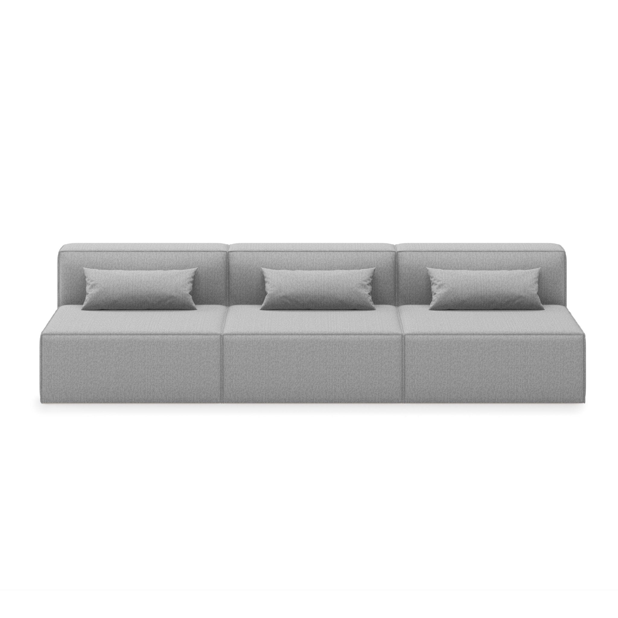 Mix Armless Sofa: 3-Seater - Parliament Stone