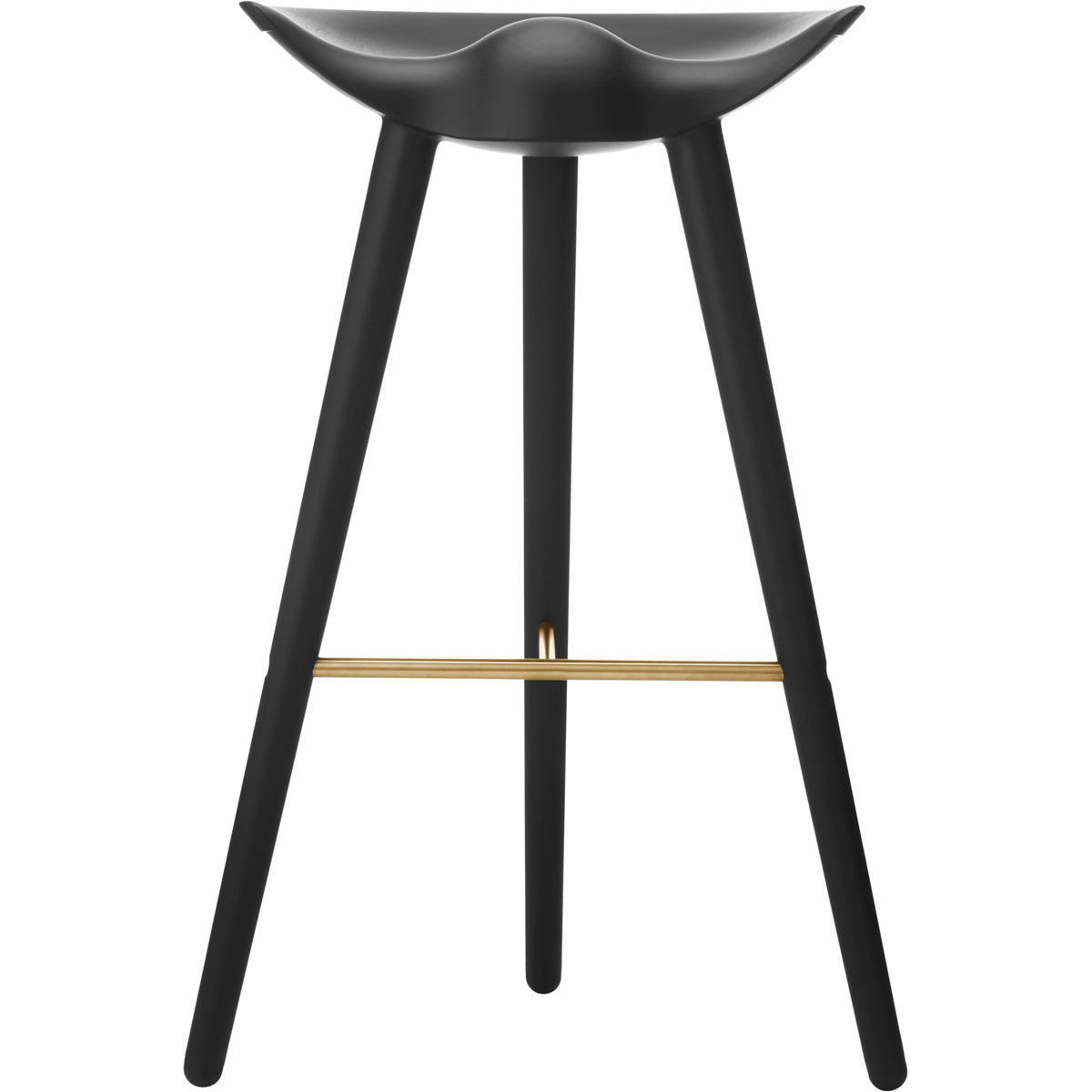 ML42 Bar Stool - Black Stained Beech / Brass