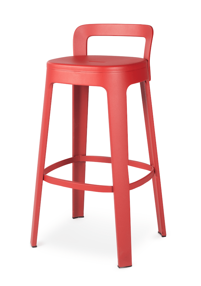 Ombra Bar Stool - Add Backrest / Red