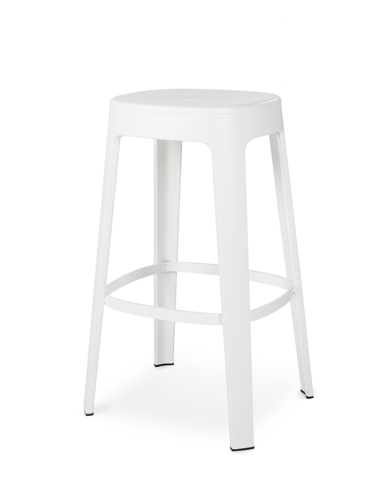 Ombra Bar Stool - No Backrest / White