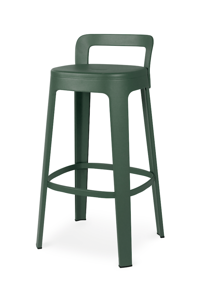 Ombra Bar Stool - Add Backrest / Green