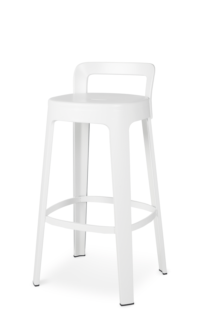 Ombra Bar Stool - Add Backrest / White