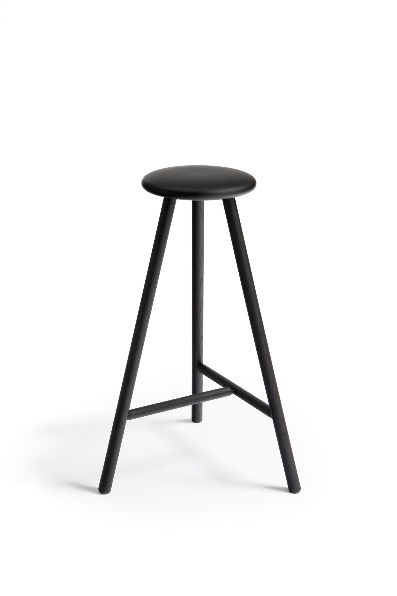 Perch High Bar Stool - Black Stained Oak