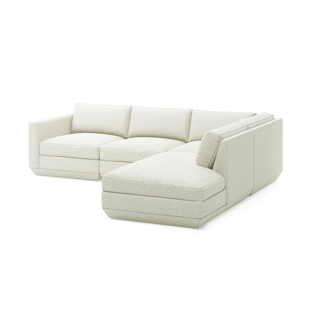 Podium Lounge Sectional: 4-Seater - Copenhagen Fossil / Right Facing