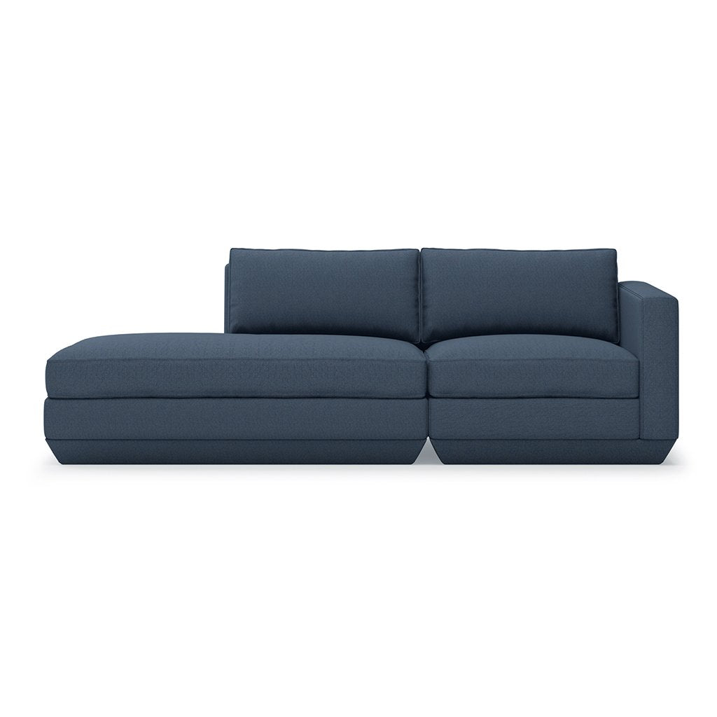 Podium Lounge Sofa: 2-Seater - Hanson Navy / Left Facing