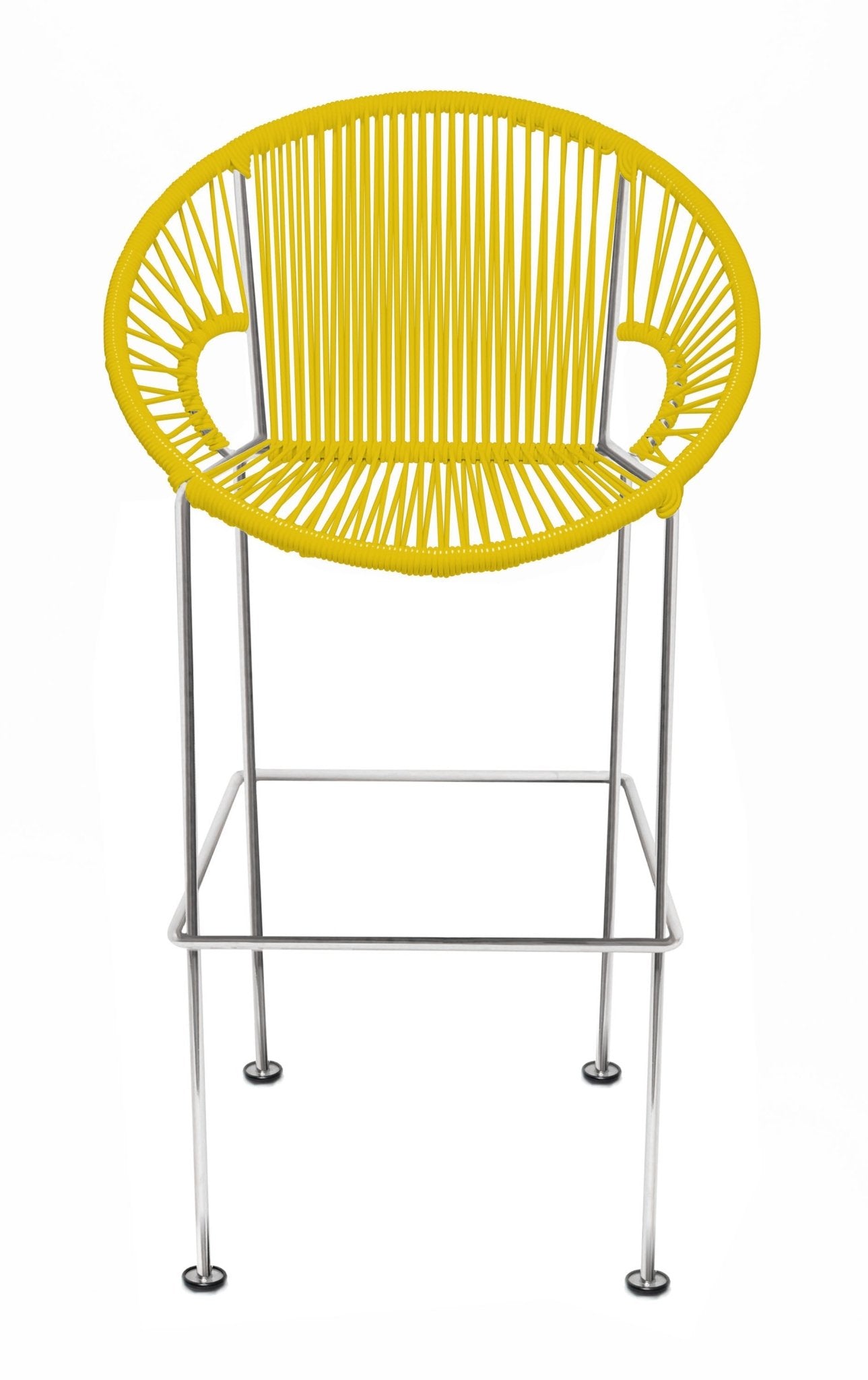 Puerto Stool - Chrome Frame - Set of 2 - Yellow / Bar Height