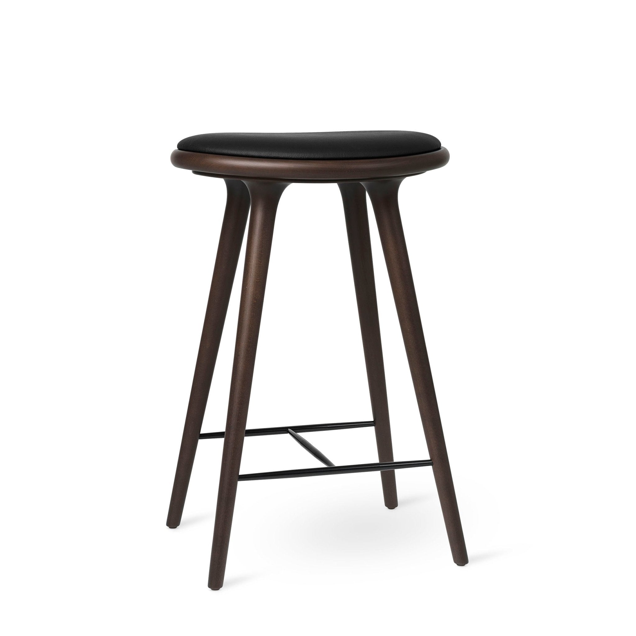 Space Stools - Dark Stain Beech - Counter Stool: 27.2"H