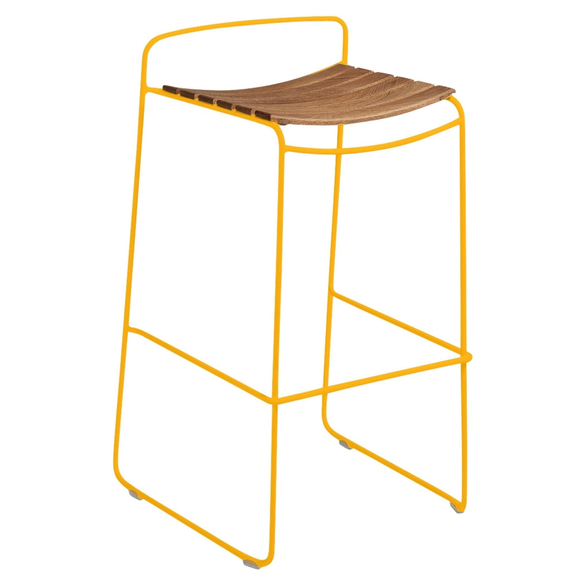 Surprising Teak Bar Stool - Honey Textured