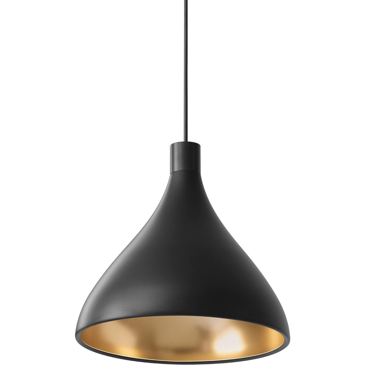 Swell Single Pendant - Black/Brass / Medium