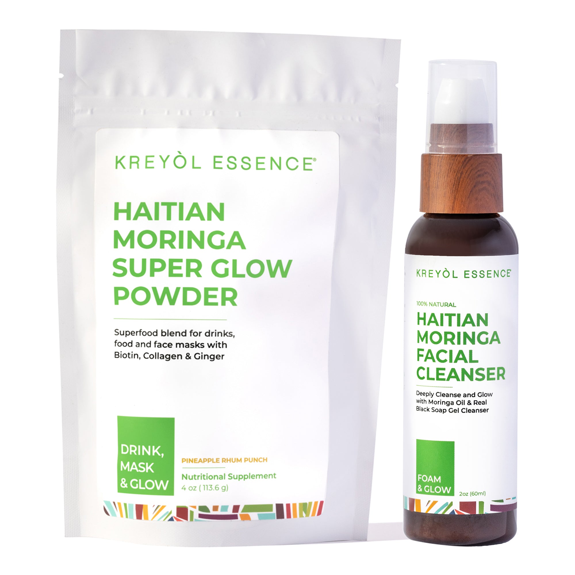 Image of Moringa Facial Cleanser + 4oz Haitian Moringa Powder