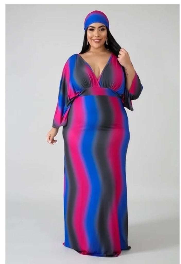 Maxi Dress With Matching Head Scarf ...