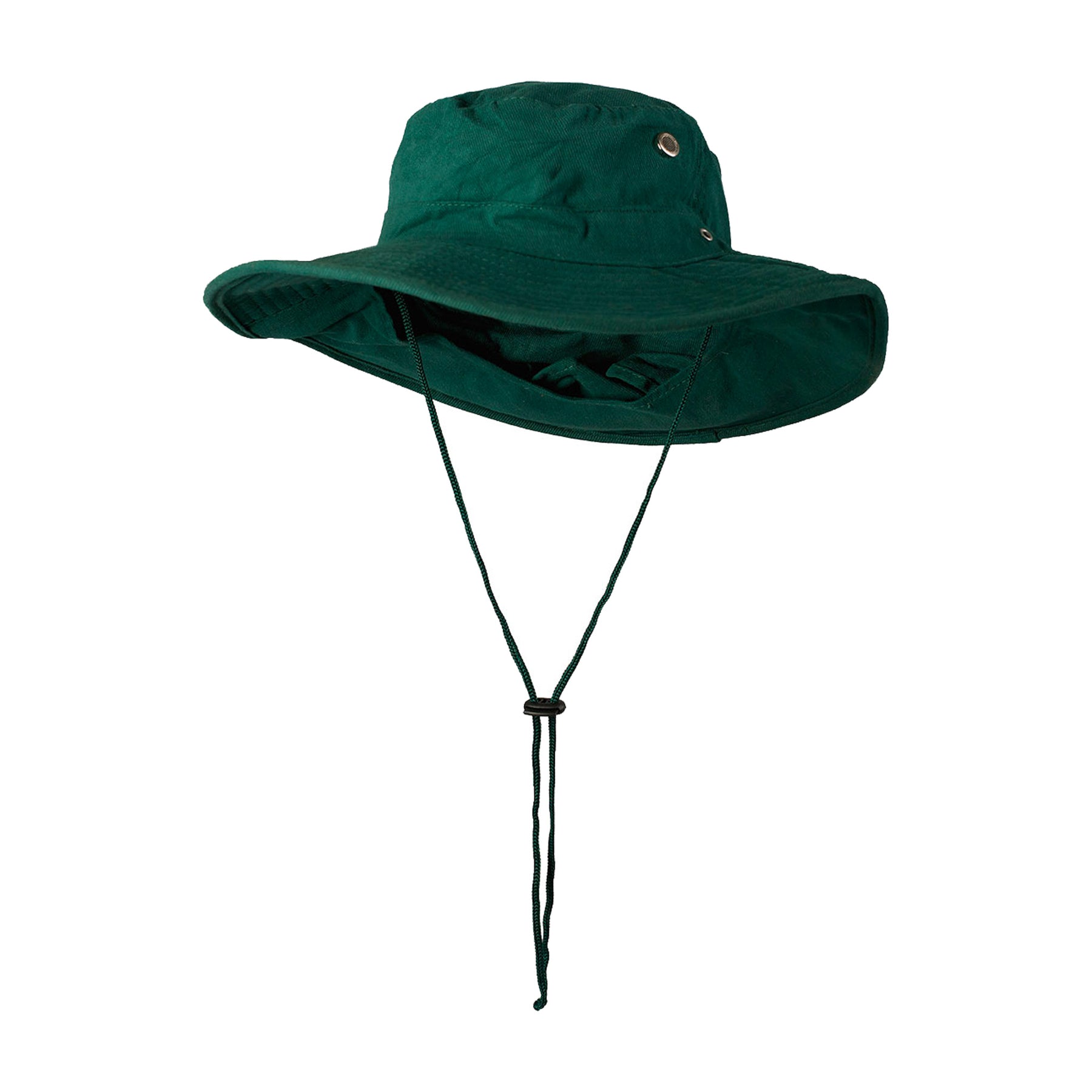 green wide brim hat