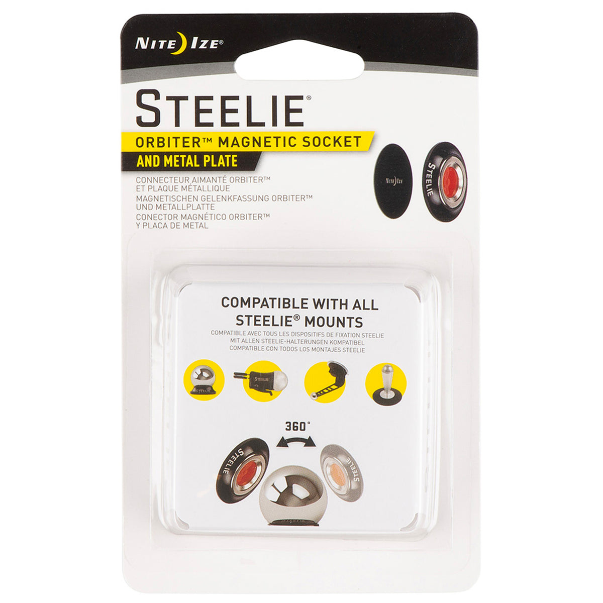 Nite Ize Steelie Orbiter Dash Mount Kit support téléphone magnétique pour  voiture set de 3