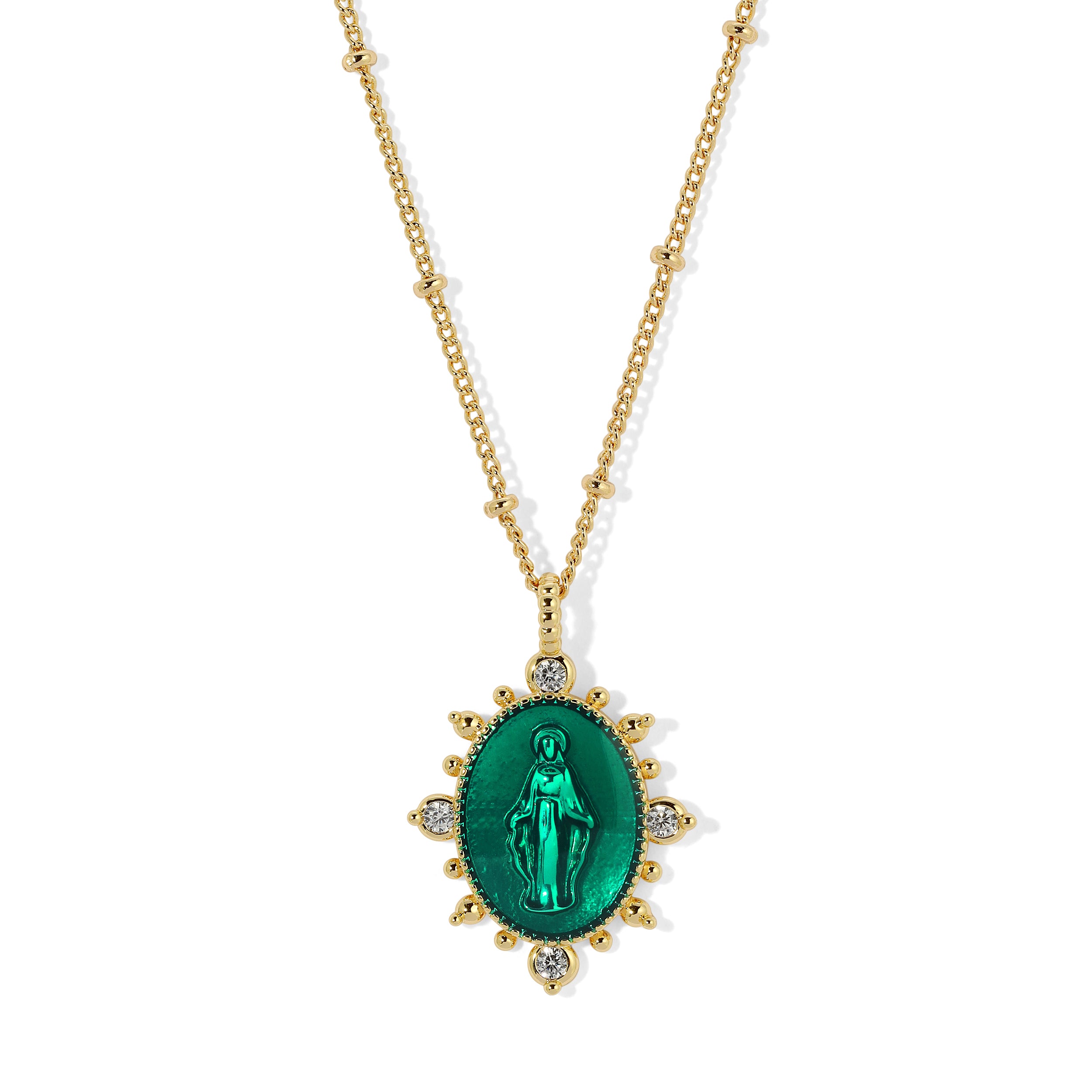 Lady Lourdes Necklace in Sea Green