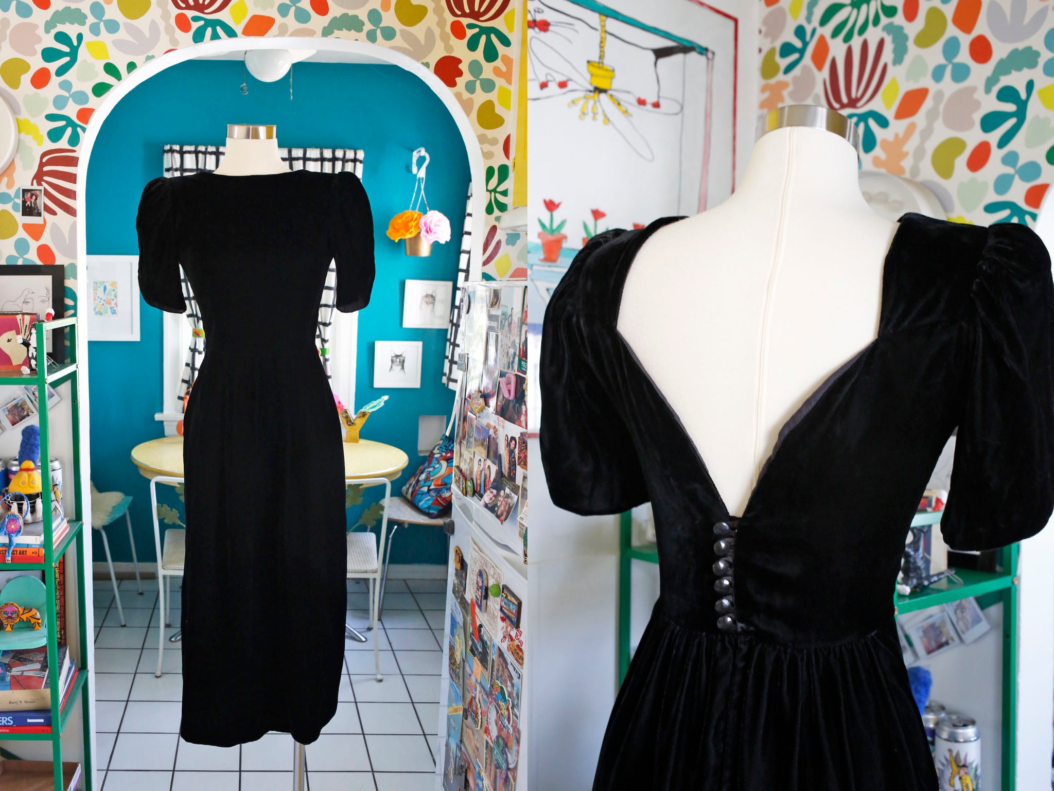 coast black velvet dress