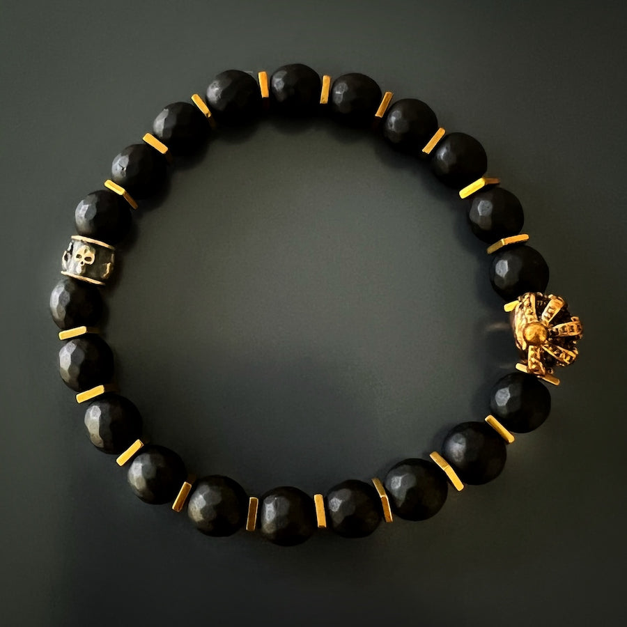 Onyx King Skull Men's Bracelet