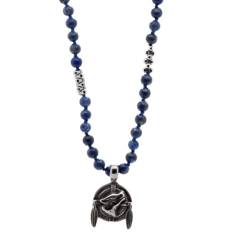 Lapis Lazuli Crystal Stone Pencil Pendant with Metal Chain crystal pendant  for women and men