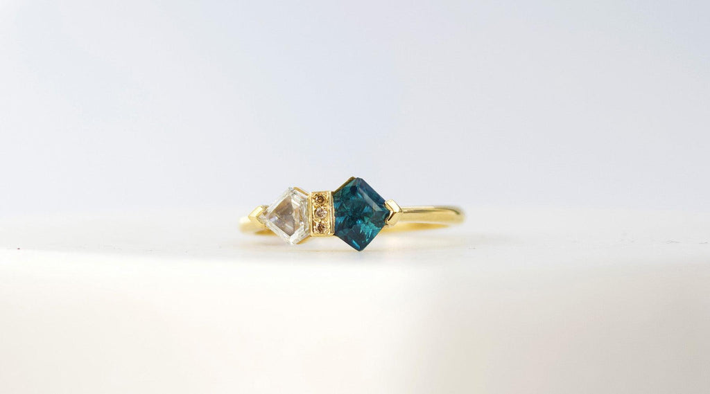 Montana Sapphire and Diamond Engagement Ring