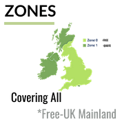 ALL UK MAINLAND ZONE 0 (FREE SHIPPING) ZONE 1 (SMALL SURCHARGE)