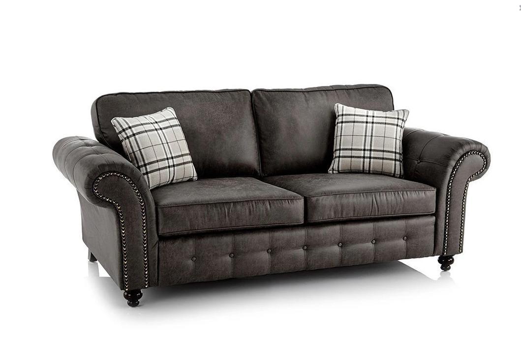 oakland faux leather 3 seater sofa