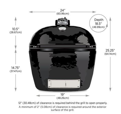 Large Primo Oval Grill dimensions