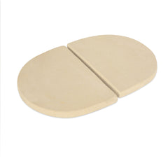 Pair of Primo Large Oval Heat Deflector Stones for a Primo Large Oval Kamado grill.