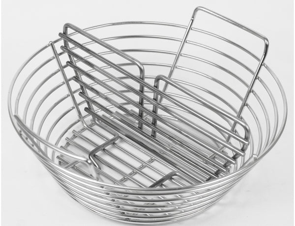 Top view of a Kick Ash Basket with CGS Basket Divider for Vision Grills.