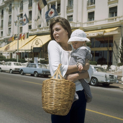 Jane Birkin toting the first 'Birkin bag' in the 1960s.