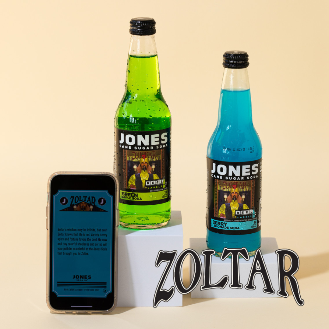 3 Jones ZOLTAR bottles with REEL LABELS