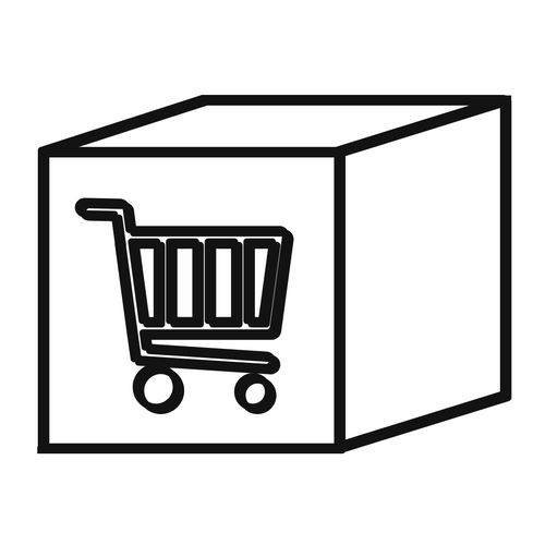 cart on box icon image