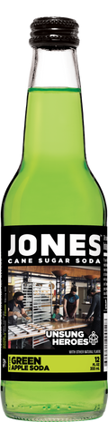 Label NAPA FARM sur le soda vert Jones