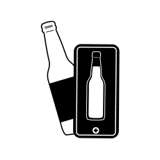 Jones bottle behind a smartphone