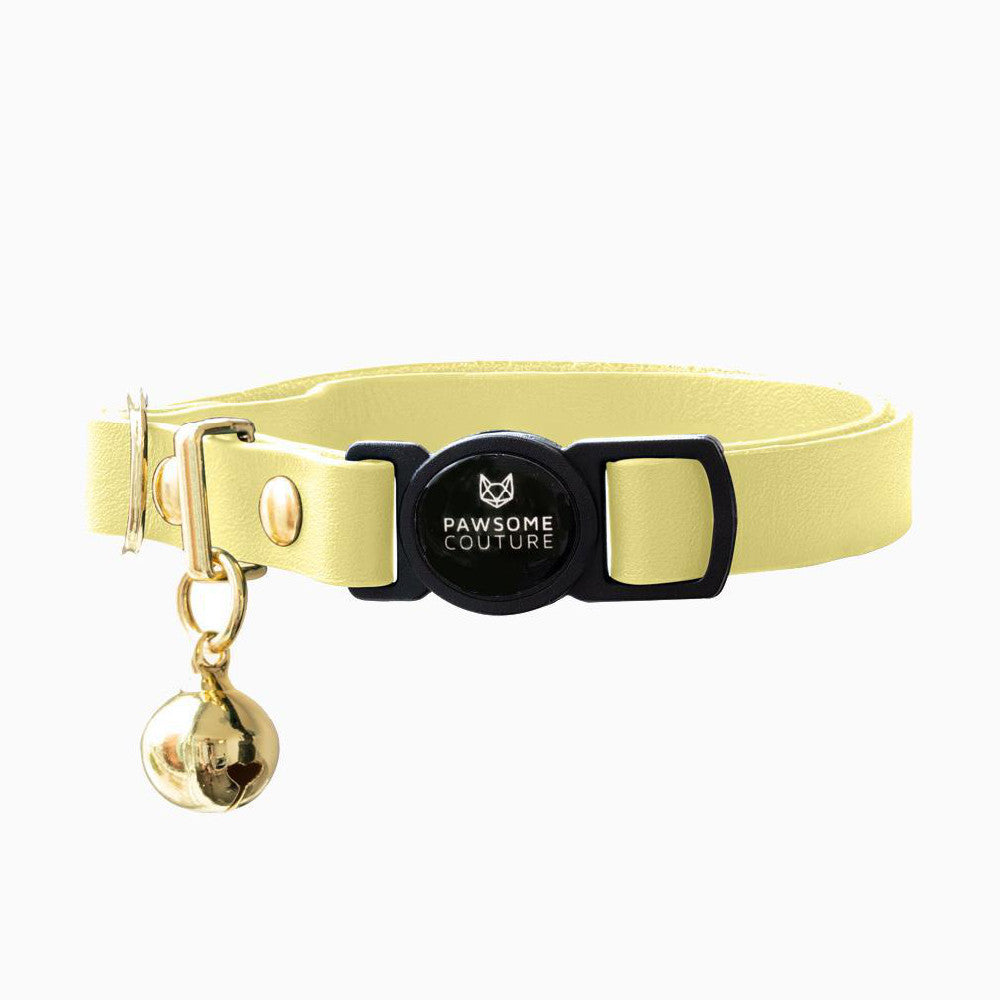 Banana Yellow Leather Cat Collars by Pawsome Couture Thumbnail