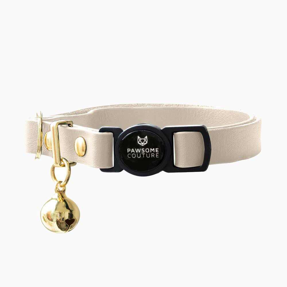 Ivory Leather Cat Collars by Pawsome Couture Thumbnail