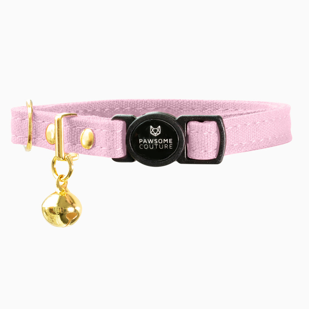Primrose Pink Cotton Cat Collars by Pawsome Couture Thumbnail